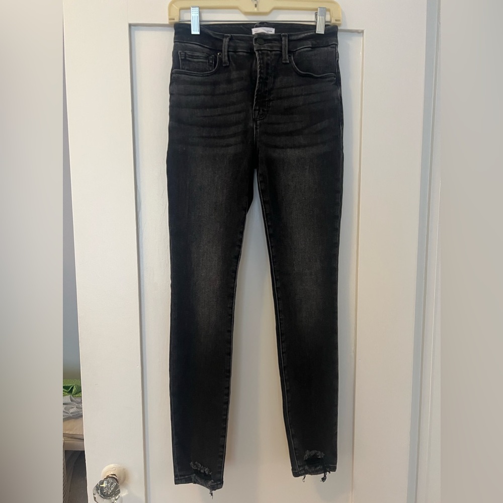 Good American Distressed Black Jeans